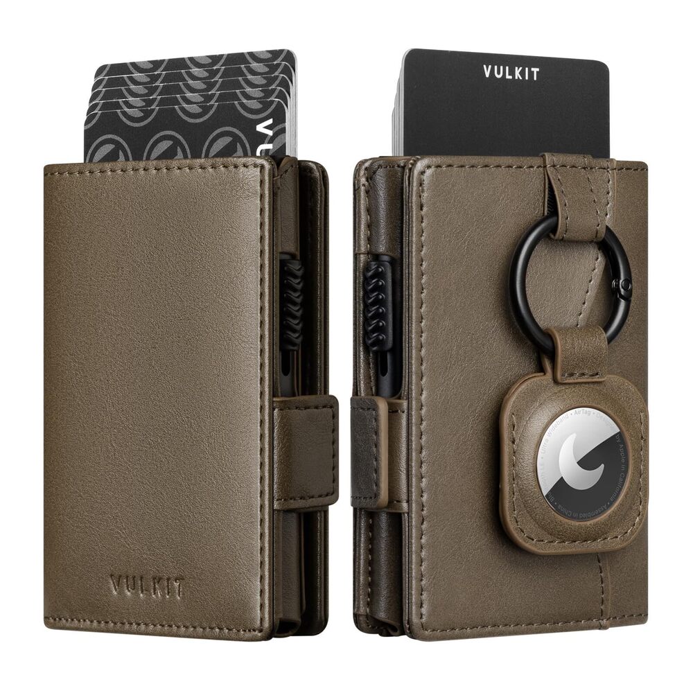 8701 Card Holder Wallet with Airtag Holder & ID Window Pop Up Slim Leather
